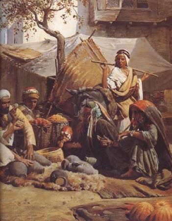 Gustav Bauernfeind Marchandage de Poteries a Jaffa (mk32) oil painting picture